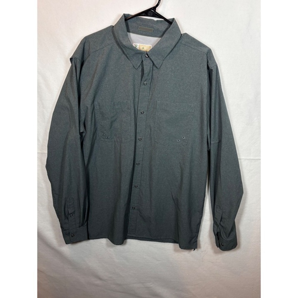 ExOfficio Button Down Shirt Men XL Gray Excellent Insect Shield Vented Back